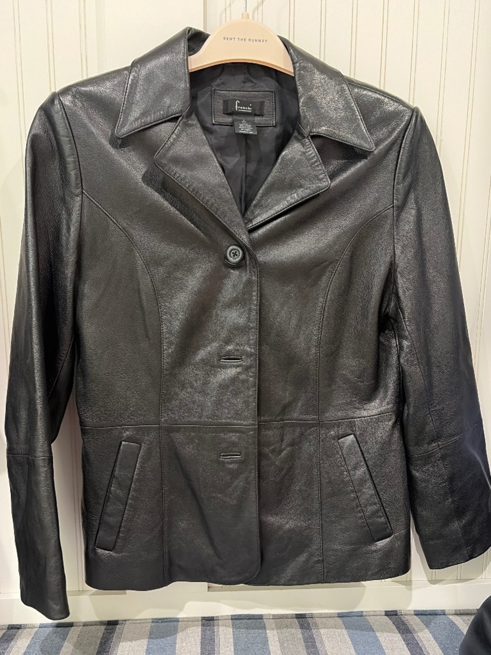 Frenchi Black 100% Lamb skin leather Jacket Size L